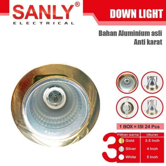 Kap Downlight Sanly 5.0 Inch Silver/ White /Gold