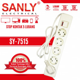 Stop kontak SANLY 5 Lubang + switch dan kabel 1.8M