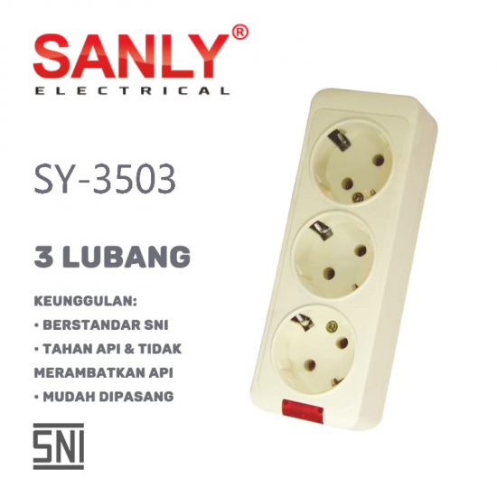 Stop Kontak Lubang/Socket SNI - 3 Lubang