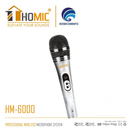 Mikropon Single Kabel Homic HM-6000 Body Besi