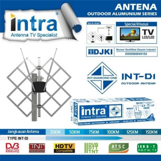 Antena Outdoor & Indoor INTRA INT-D1 Analaog &digital + 15m kabel