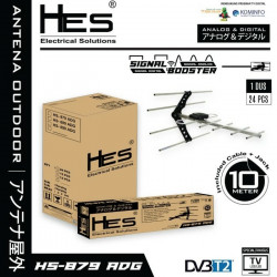 Antena TV Digital Outdoor HES HS-879 + Kabel 10 Menter Antena TV Luar