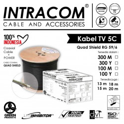 Kabel Antena Tv 300 Meter+ Jack Tv 5C Rg6 Coaxial Intracom